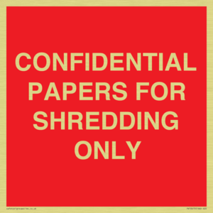CONFIDENTIAL PAPERS FOR SHREDDING ONLY